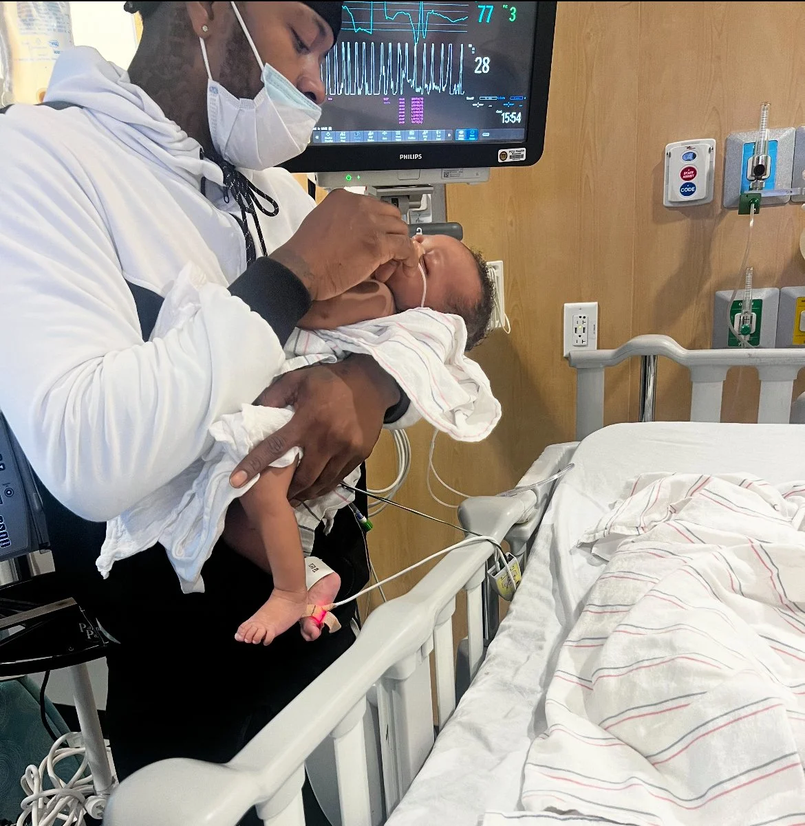 Father and Son in hospital