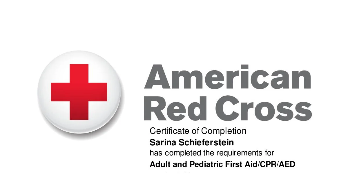 Certificate for CPR completion