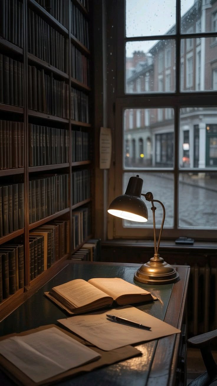 library books aesthetic dark academia