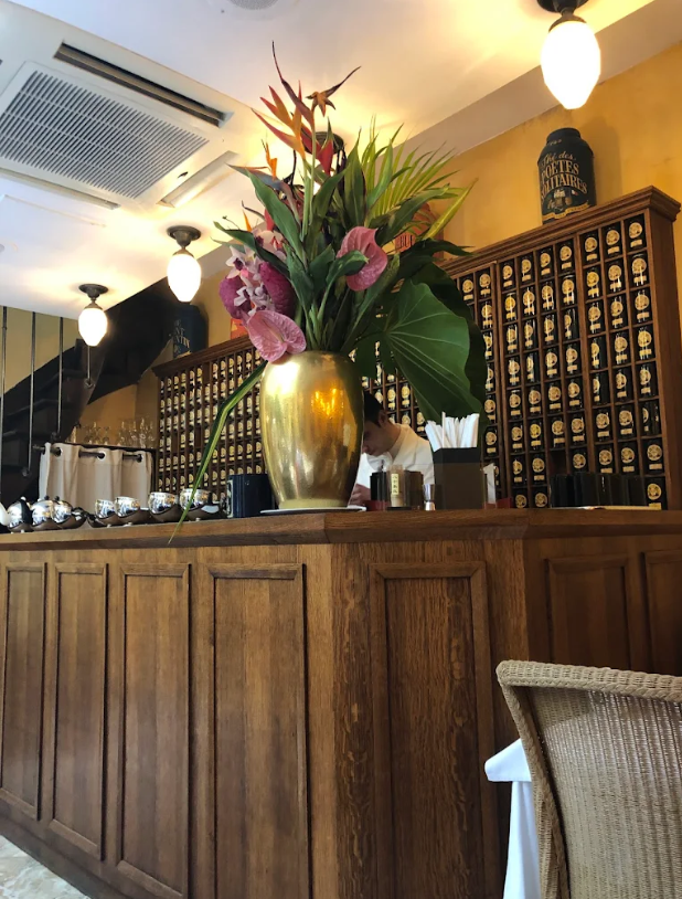 Old tea shop "Mariage frères".  30 Bourg Tibourg street, 75004 Paris.
