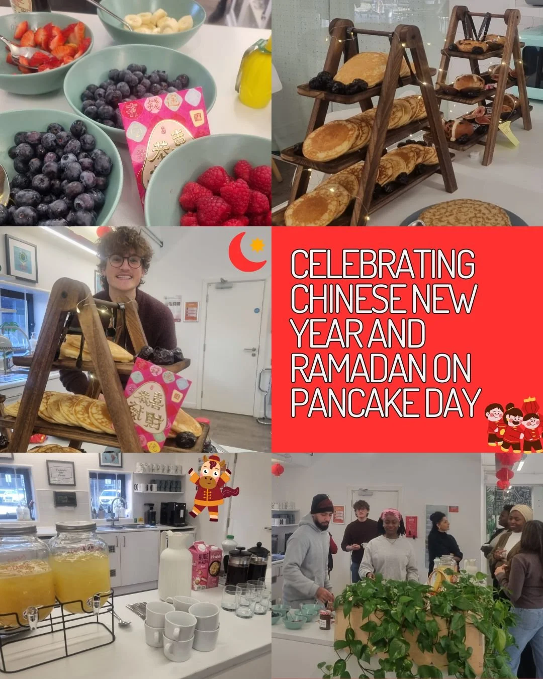 🥞🧧🌙 What a lovely morning breakfast.

Chinese New Year, Shrove Tuesday, and the eve of Ramadan, all on the same day. 
We marked all three over breakfast with our members.

The calendar did something special today. We just showed up.

新年快乐 🐴 Ramad
