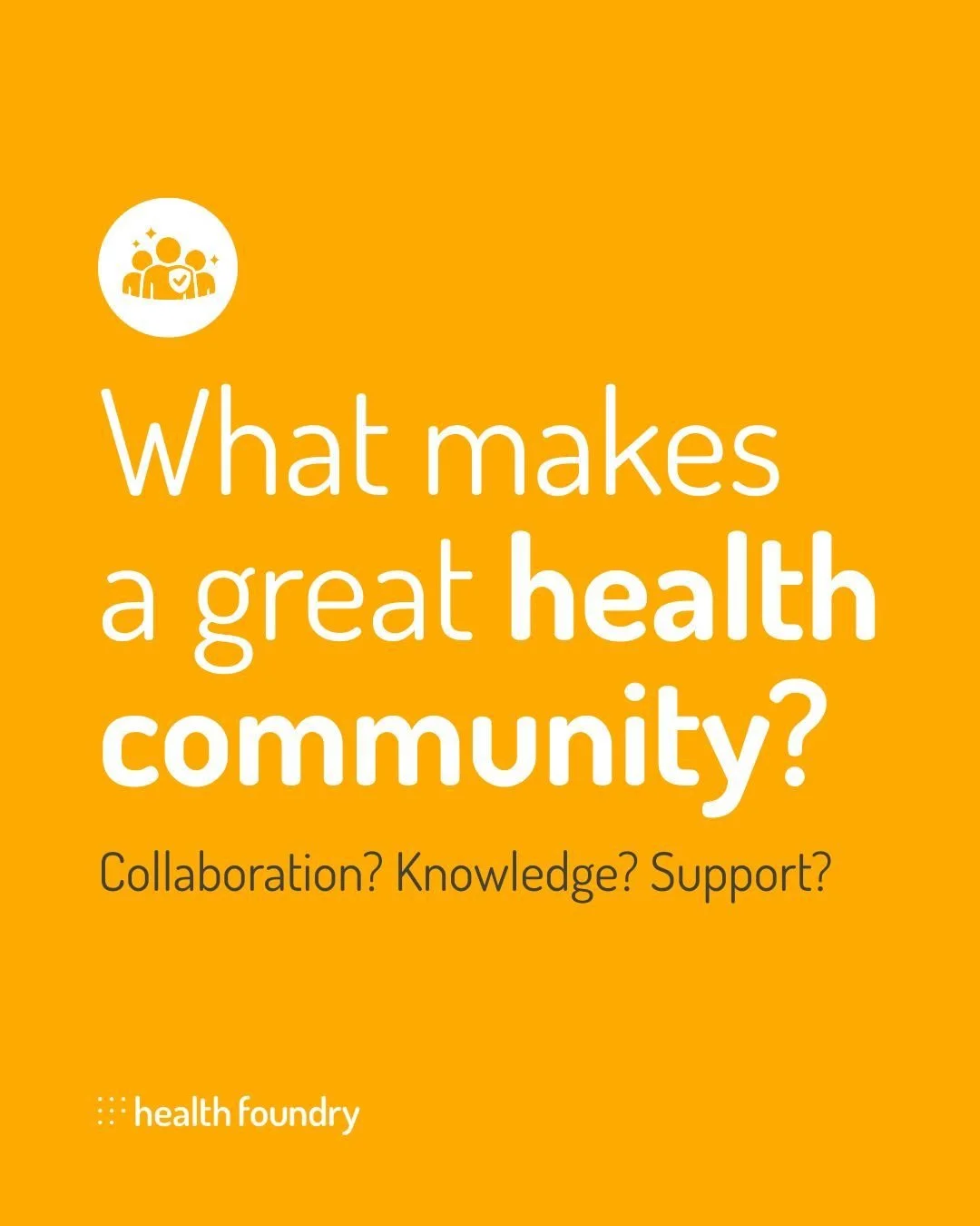 What makes a great health community? 🧡
Is it the collaboration that sparks at unexpected moments?
The knowledge that gets shared freely?
Or the support that shows up when you need it most?
Drop your answer below and help us define and build Health F