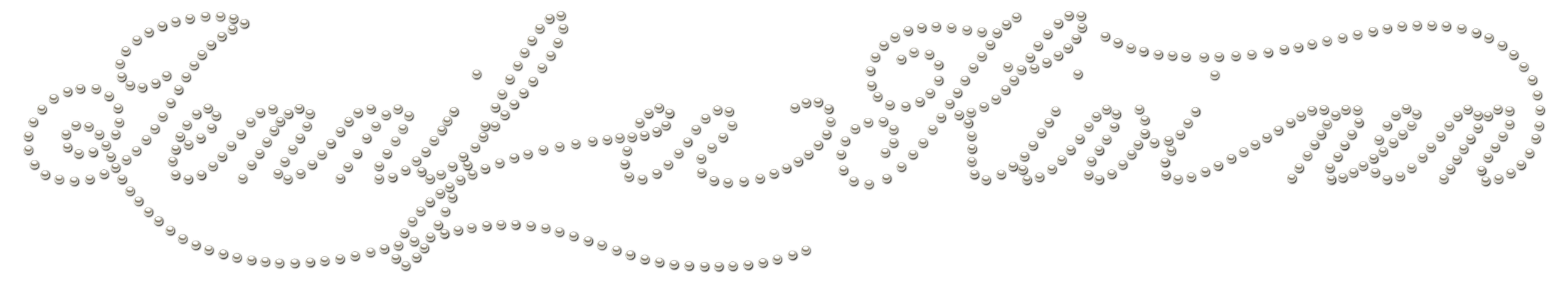 Ralph Lauren logo made of white rhinestones with some blue accents.