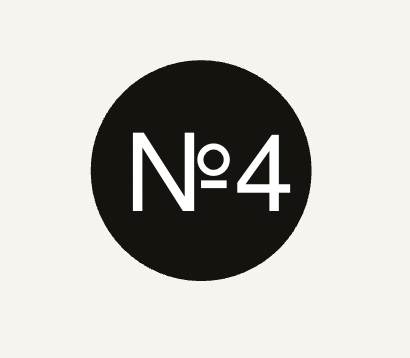 Black circle with white text reading 'No 4' in the center