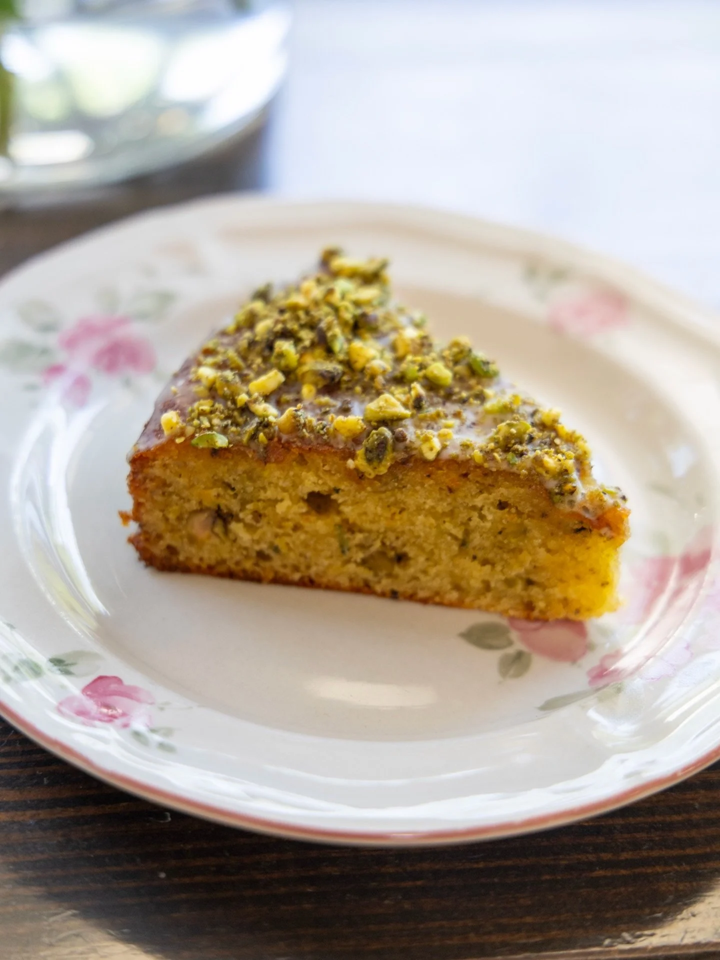 Light, nutty, and made for a cup of coffee. Come try our pistachio cake (gf, df)