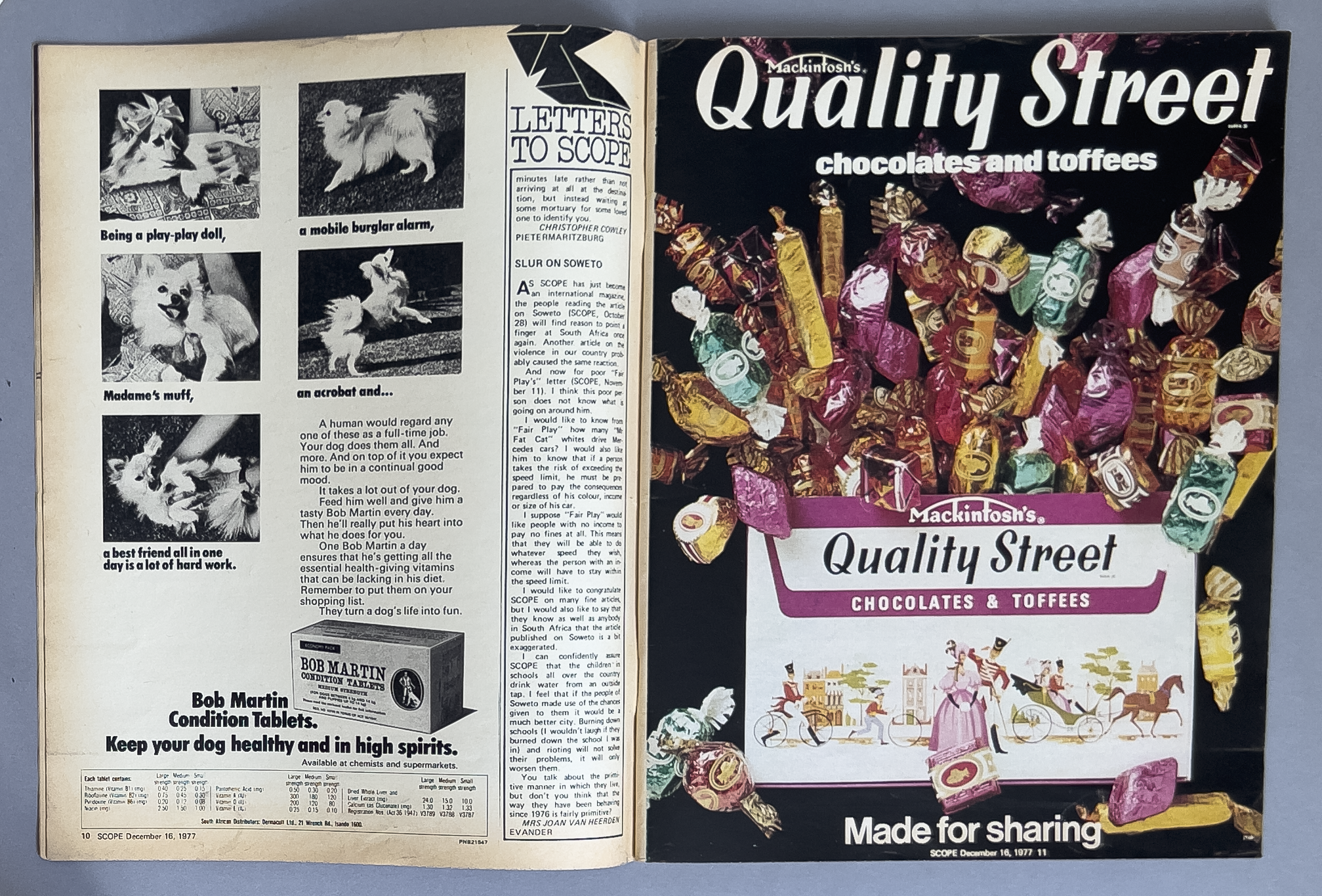 Quality Street, Chocloate, Bob MArtin, Print ads