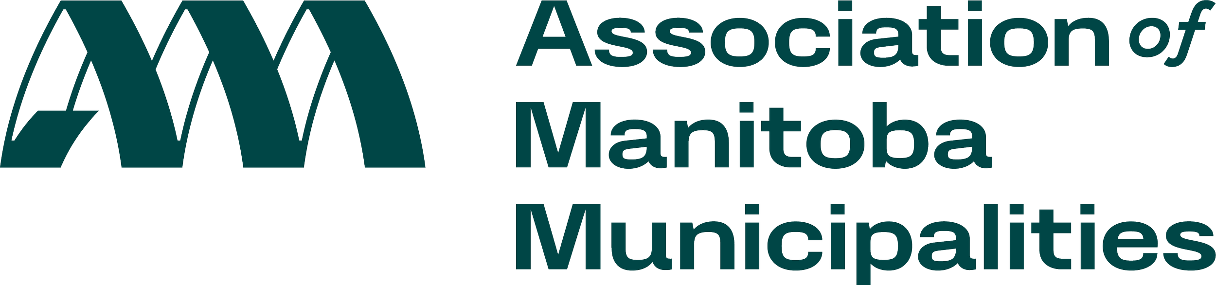 Logo of the Association of Manitoba Municipalities featuring stylized mountains and text.