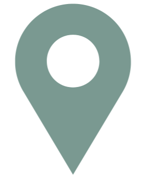 A generic map location pin icon in greenish-gray color.