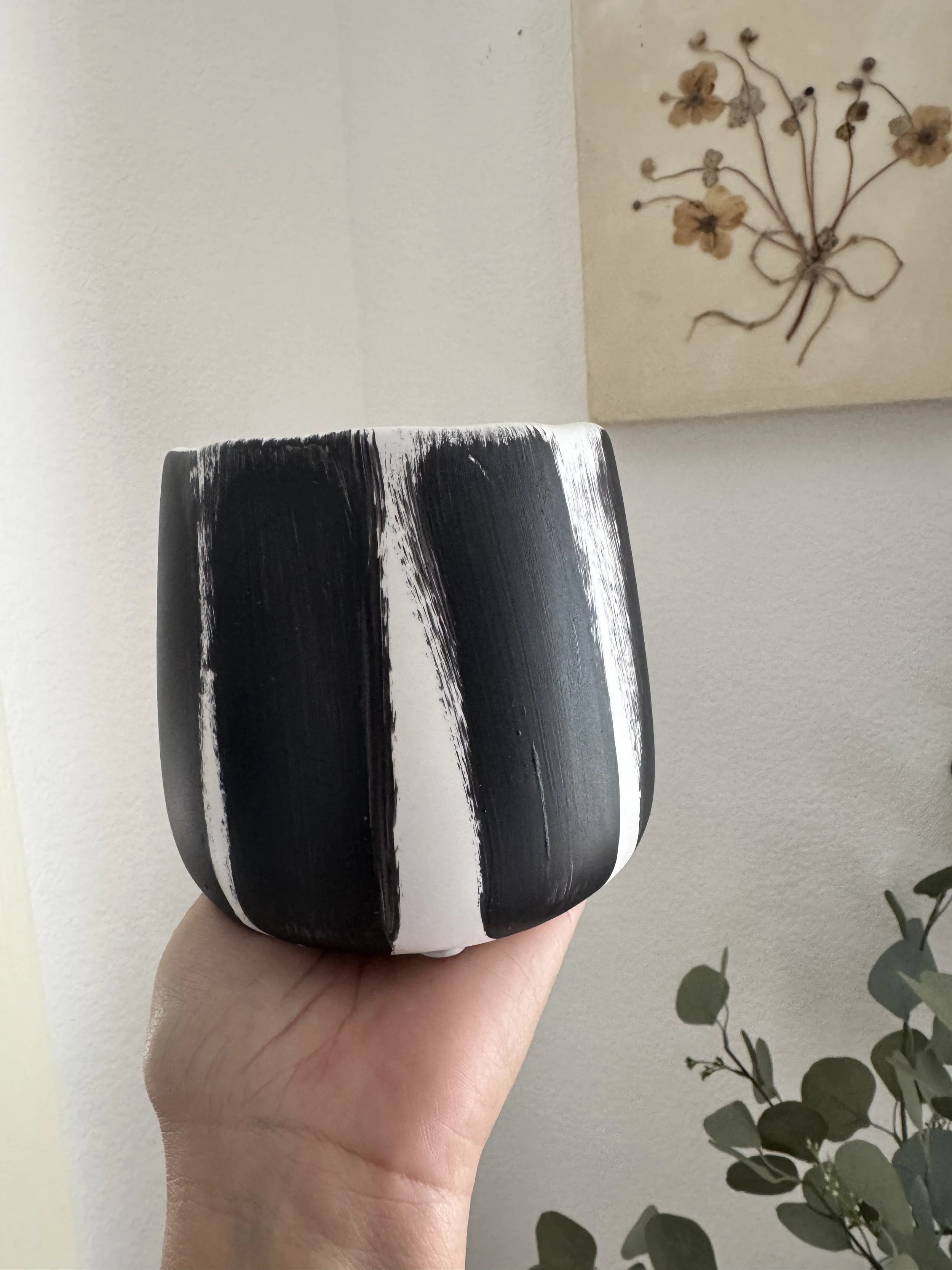 Small abstract planter 4"x4" or home decor