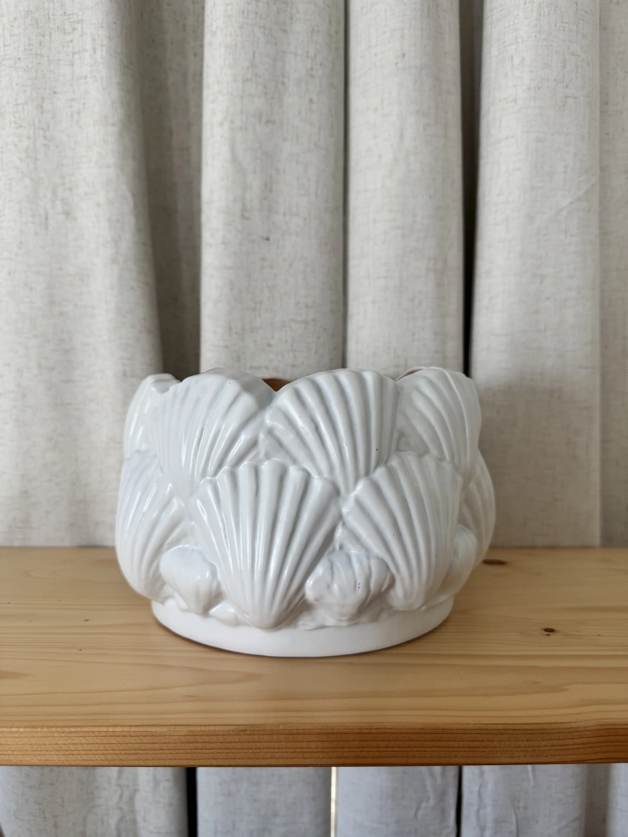 Shelly - Shell shaped planter - White