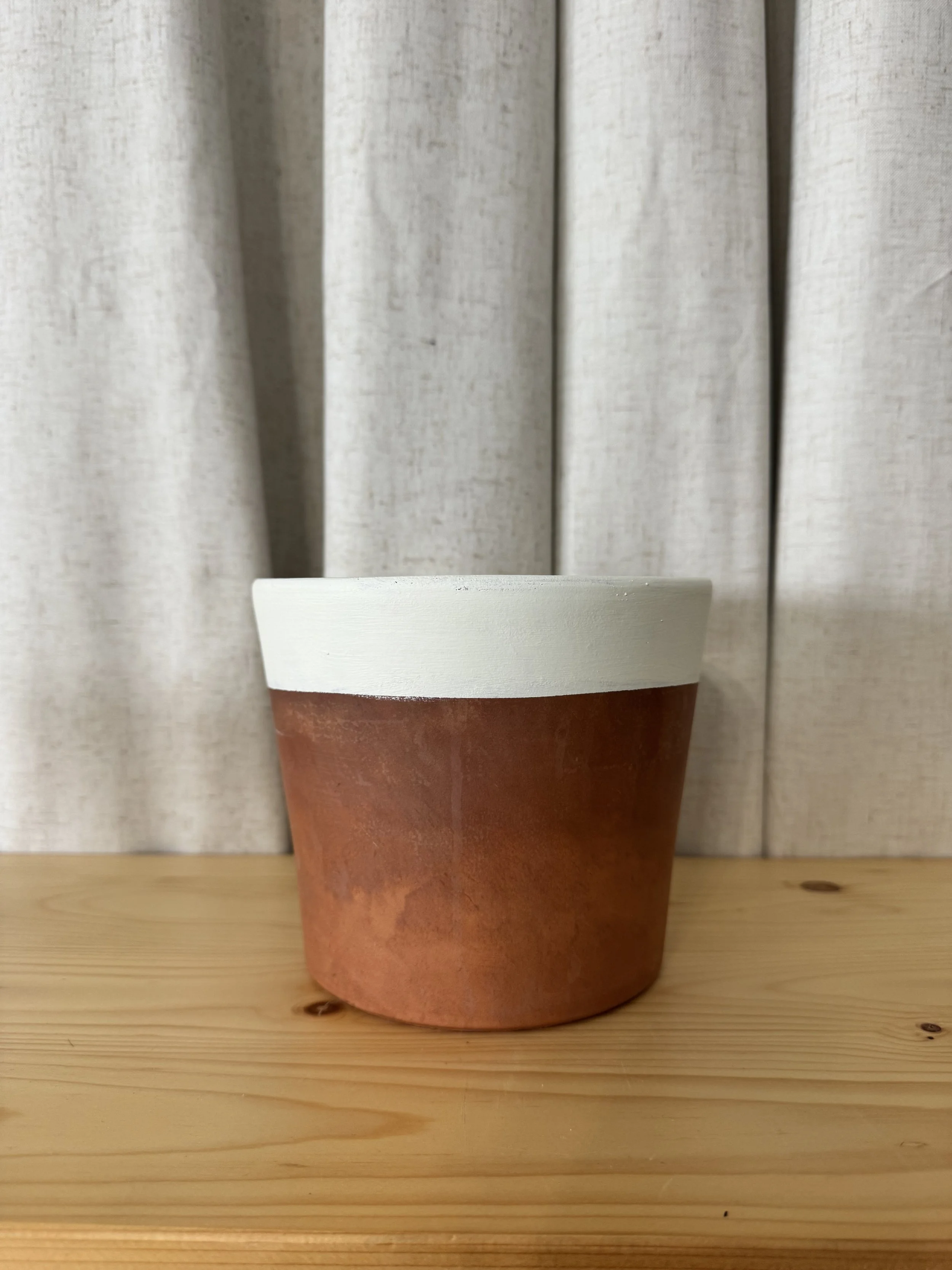 Rustic Two-Tone Terracotta Pot- Medium