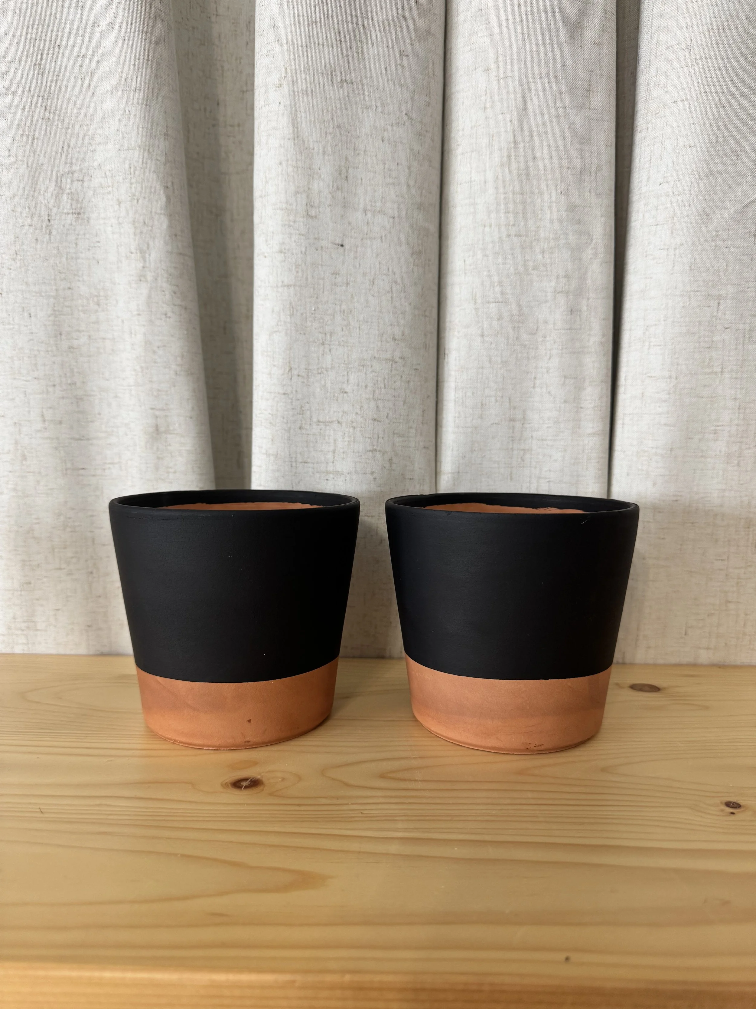 Rustic Two-Tone Terracotta Pot -Small