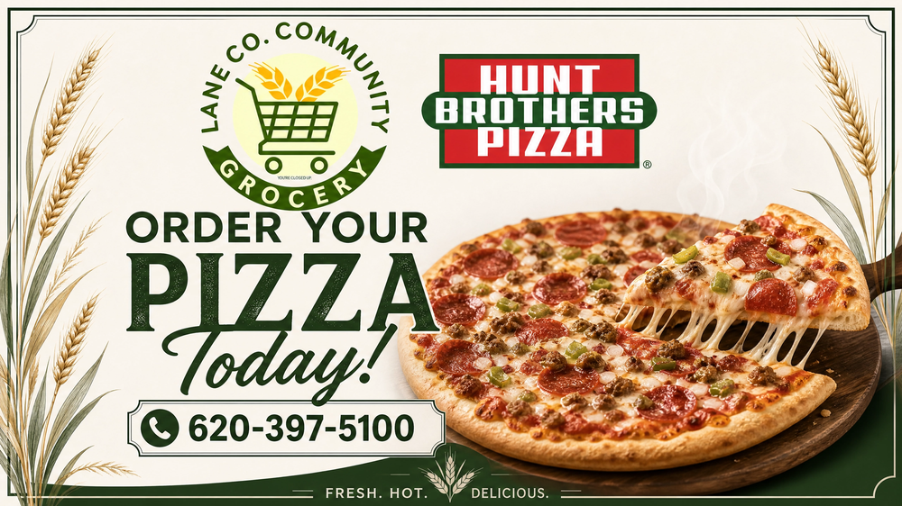 Lane Co. Community Grocery Hunt Brothers Pizza ordering graphic