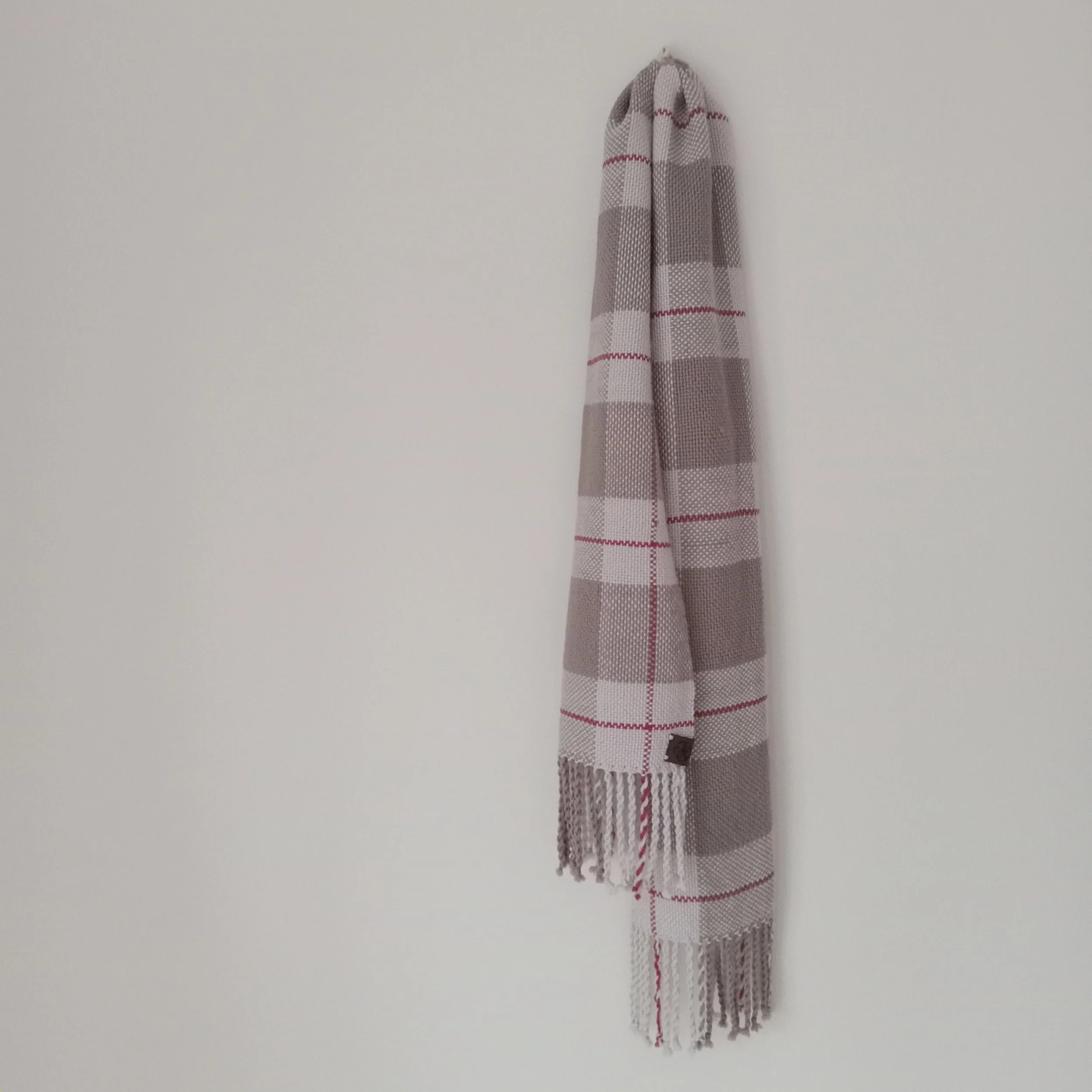 Brown Plaid Wool Scarf