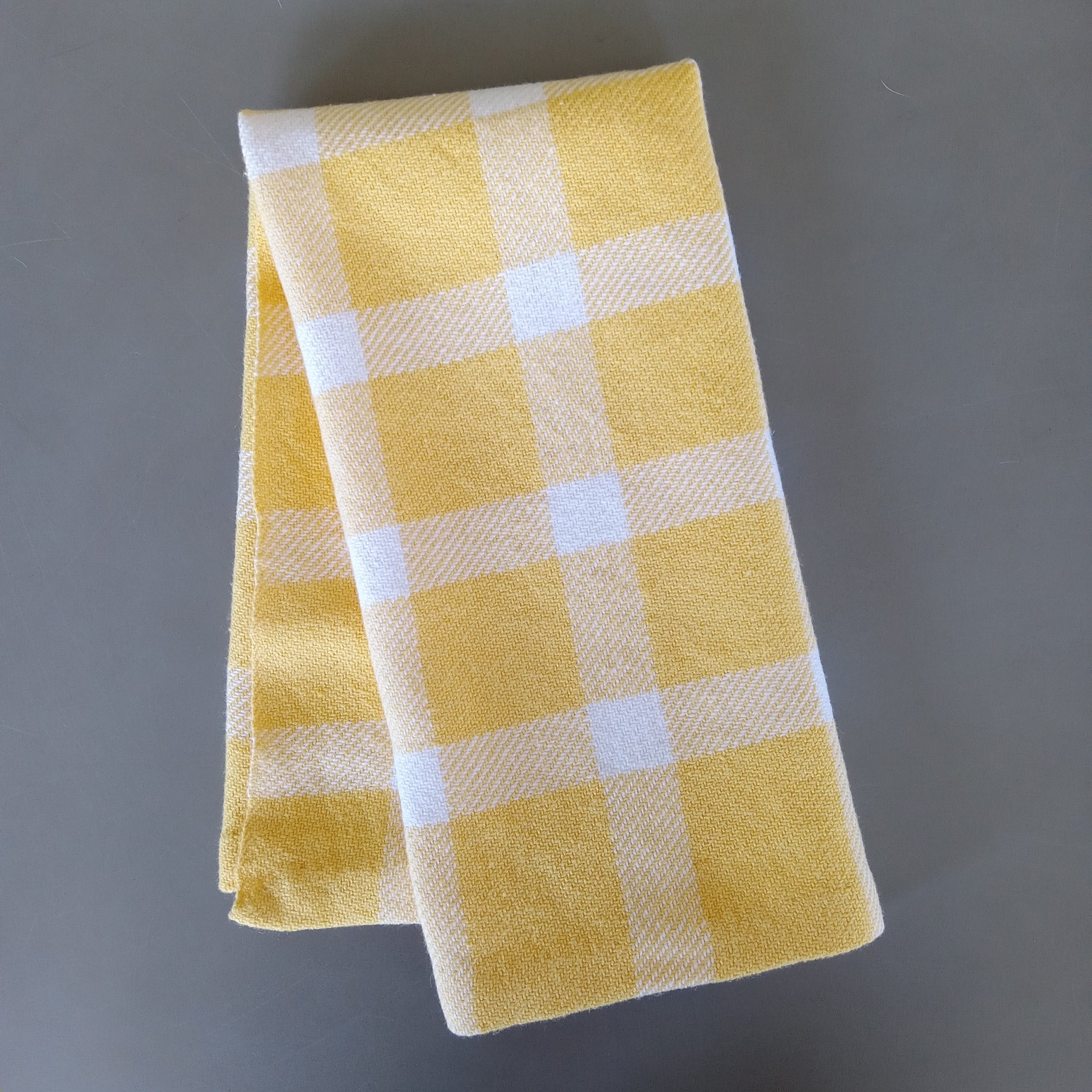 Yellow Plaid Kitchen Towel