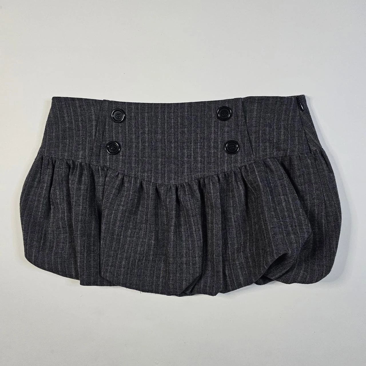 french vintage bubble mini skirt with double buttons