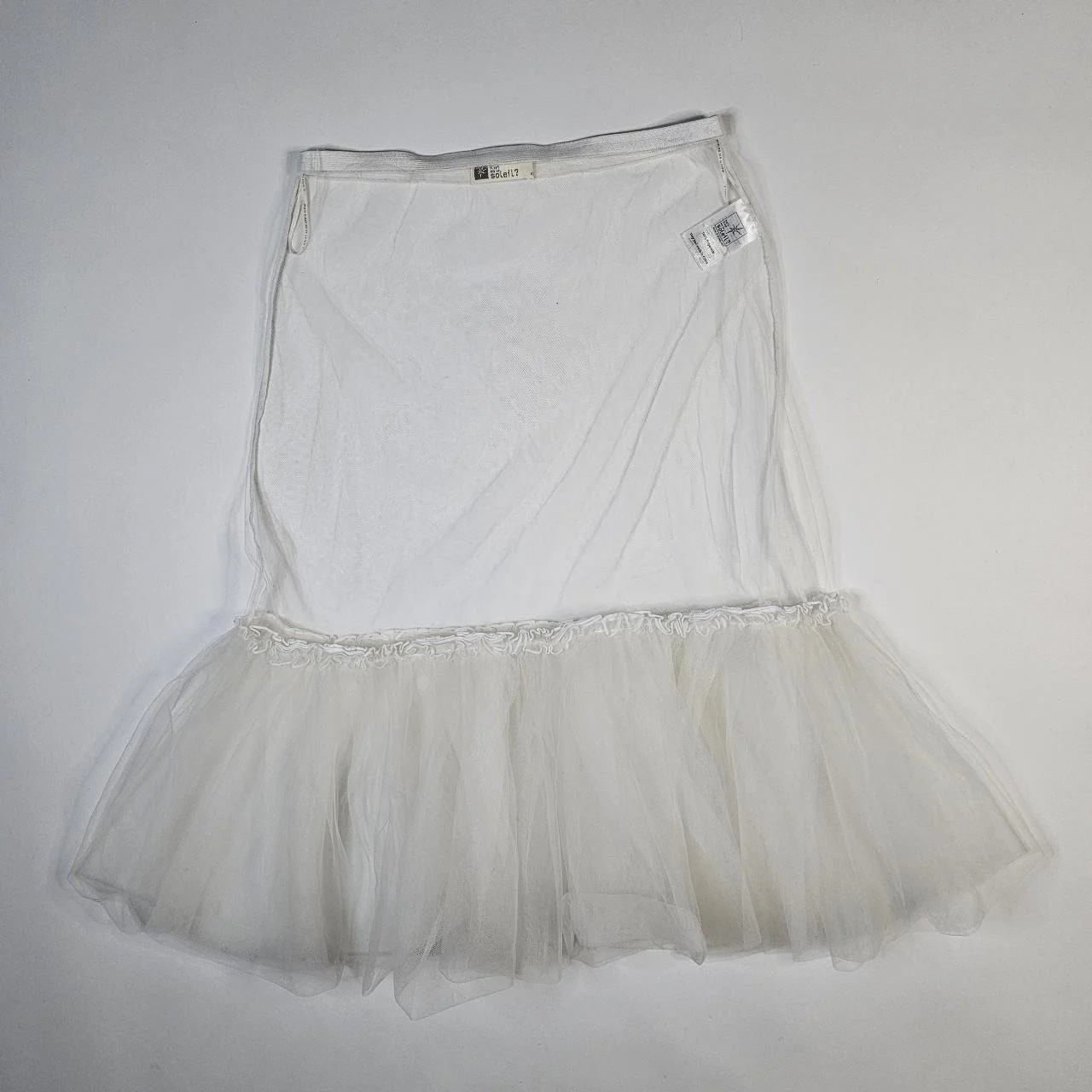 french vintage sheer mesh layering skirt