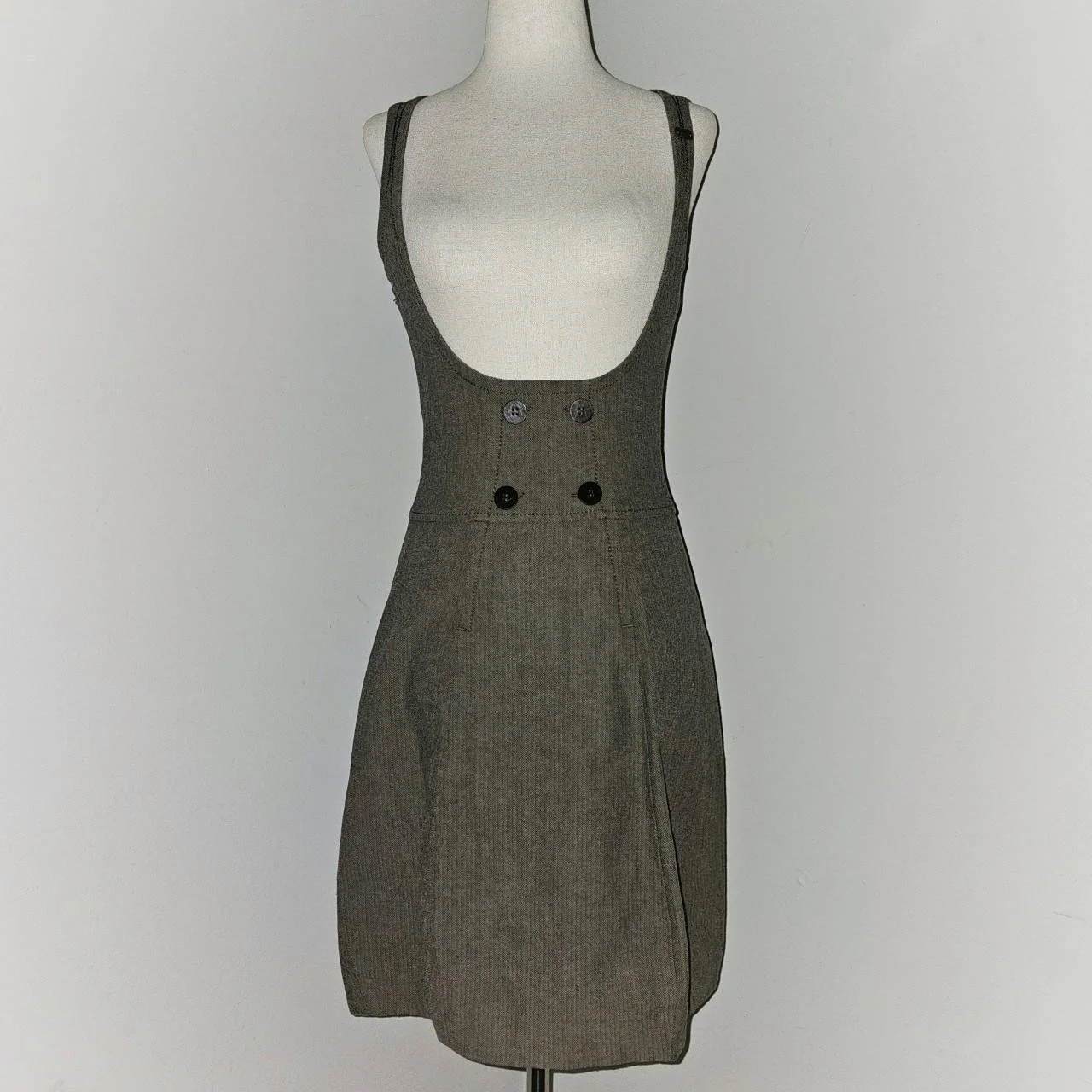 vintage miss sixty underbust tweed dress with double breasted buttons