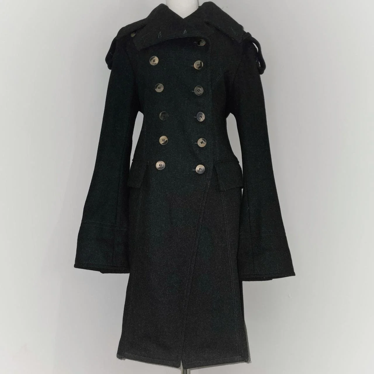 vintage plein sud wool victorian style double button coat