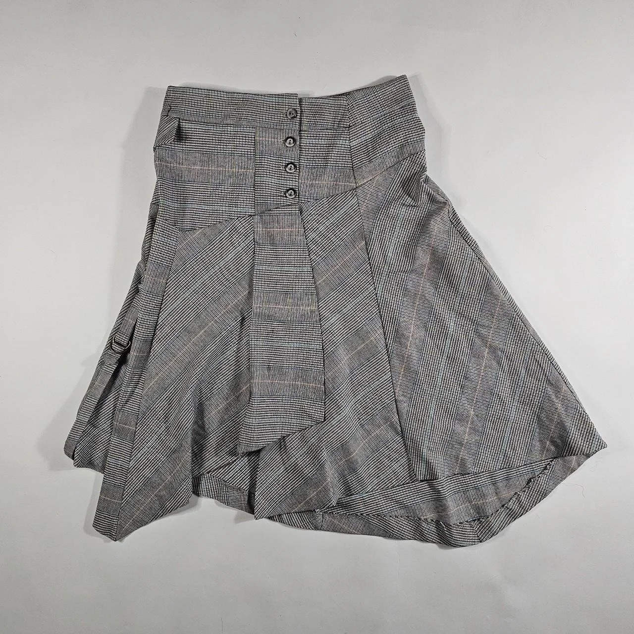 french vintage asymmetrical subversive button midi skirt