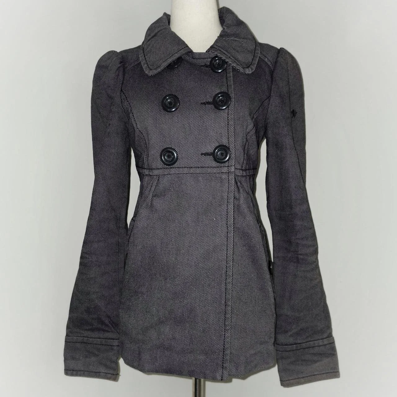 french vintage babydoll double breasted button coat