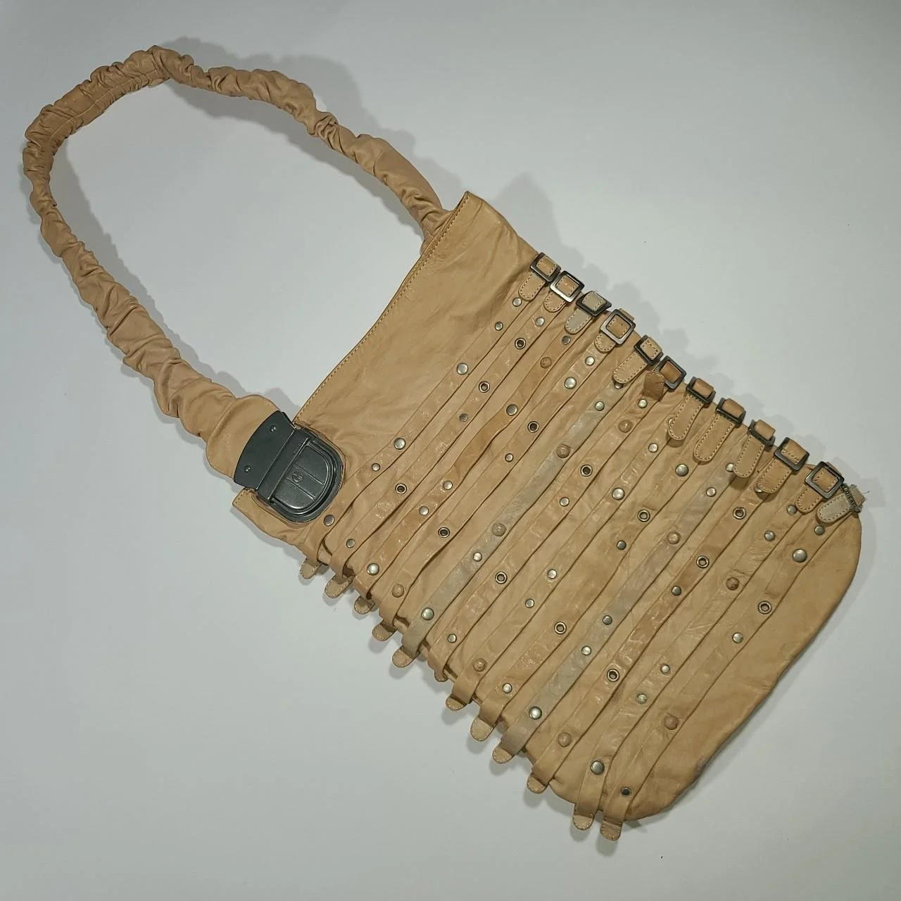 vintage leather bondage diesel bag