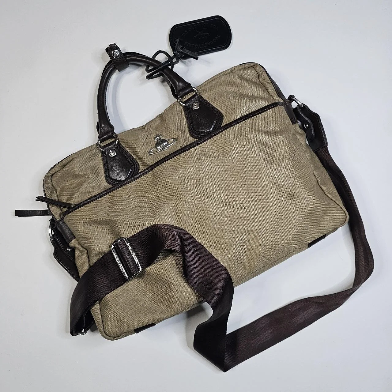 vintage vivienne westwood khaki messenger bag