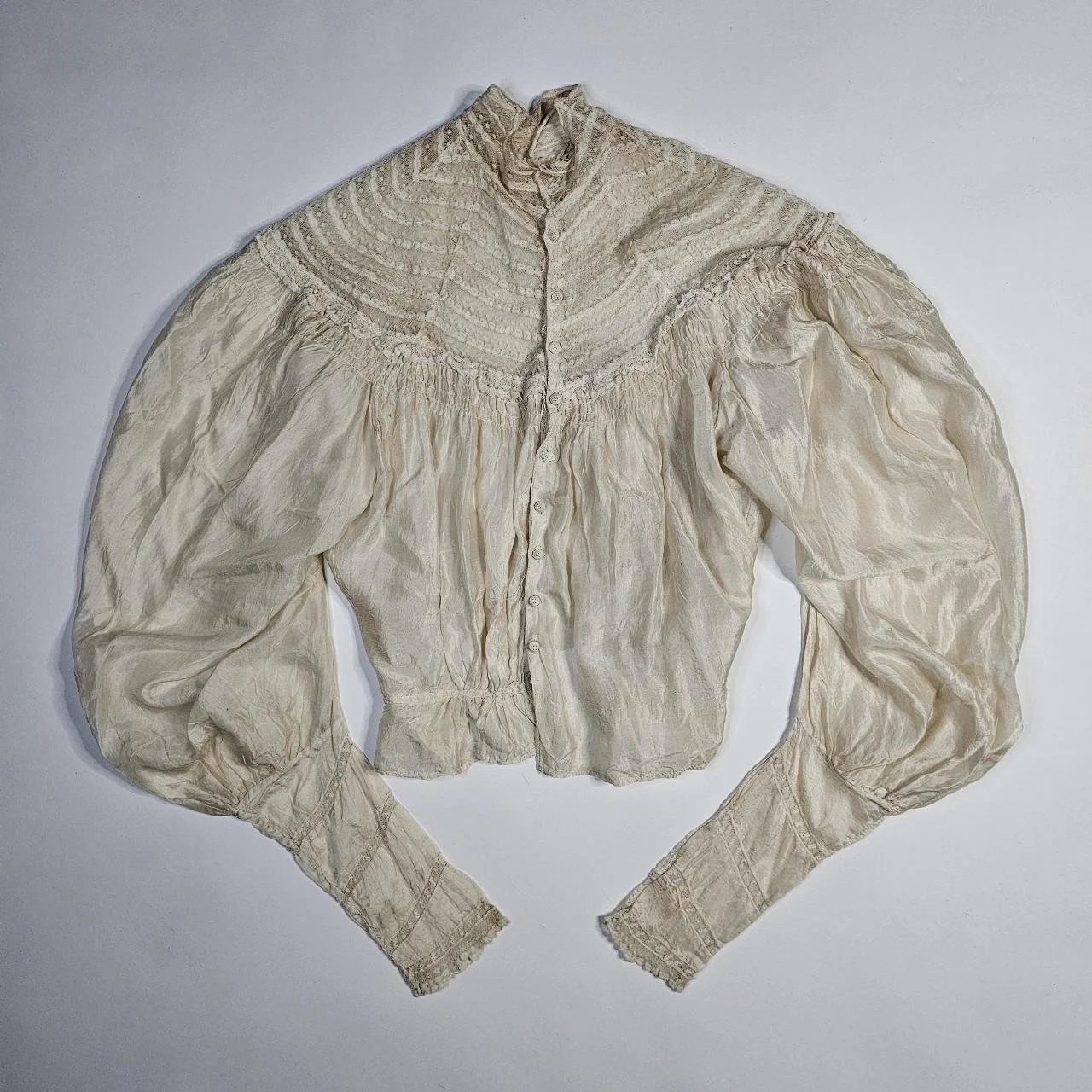 antique victorian silk button up blouse