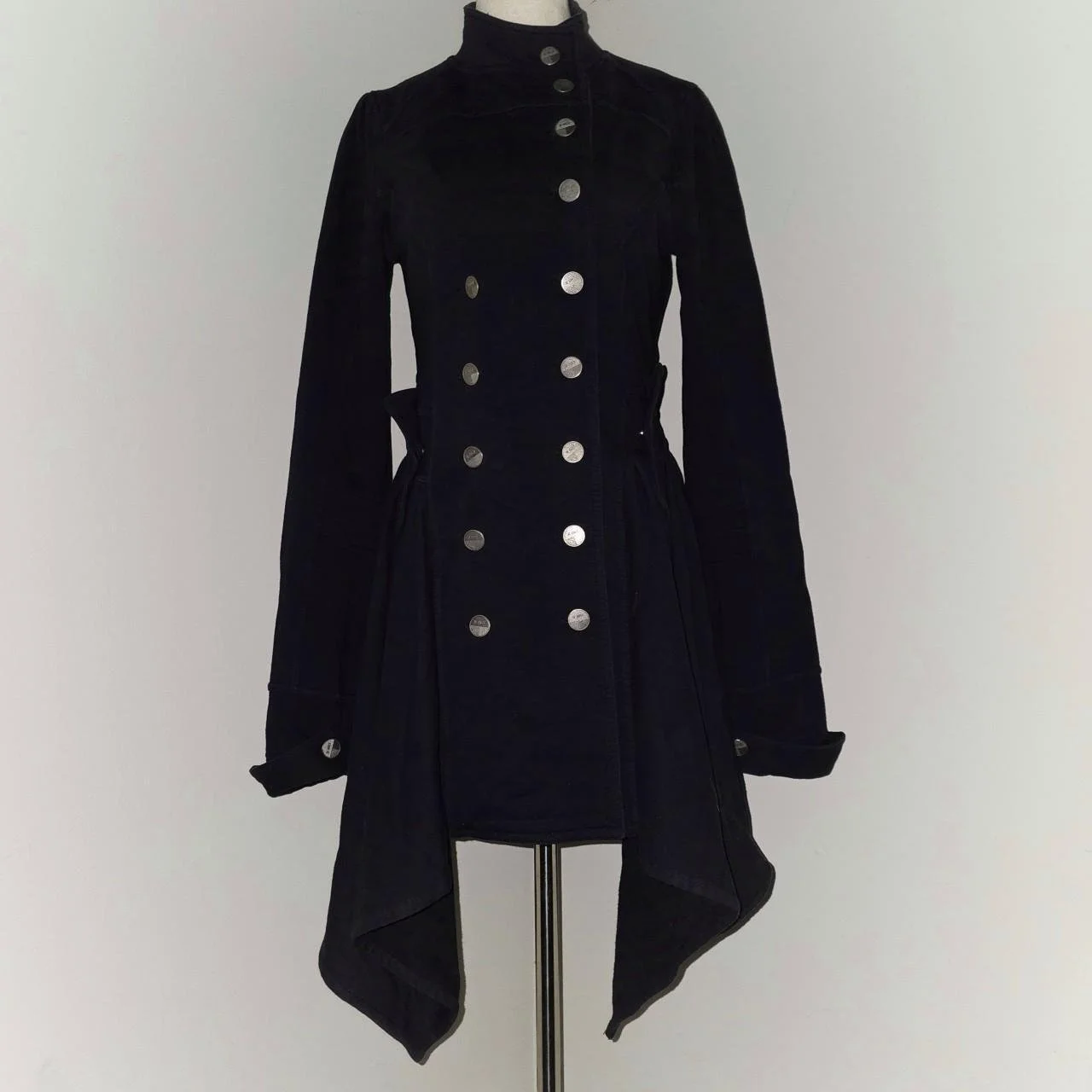 french vintage goth military double breasted button coat