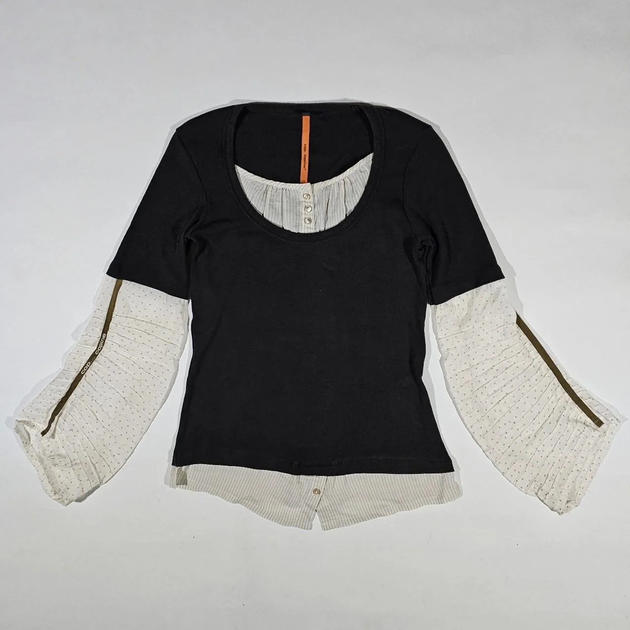 french vintage cop copine layered henley top