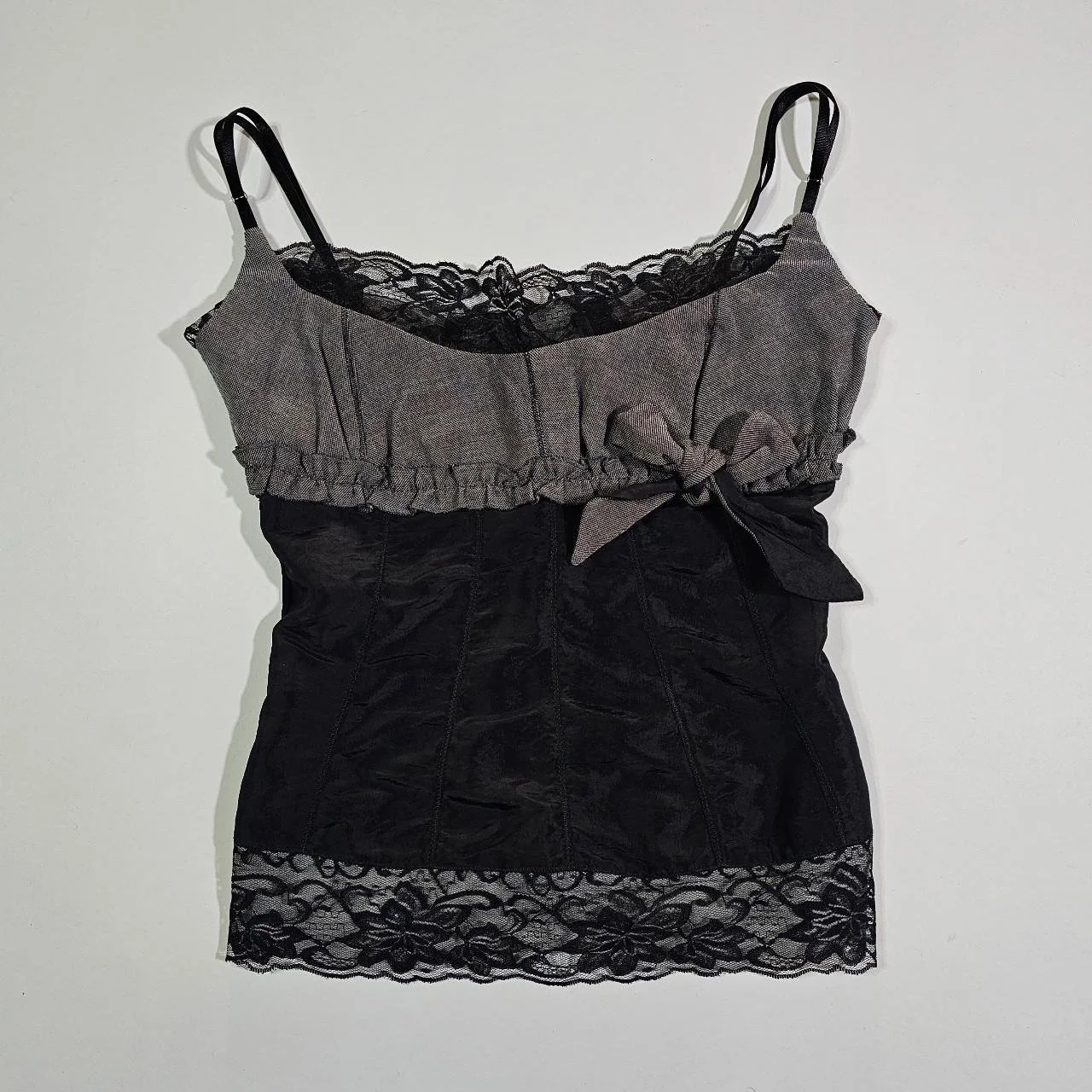 vintage lace milkmaid ribbon cami top