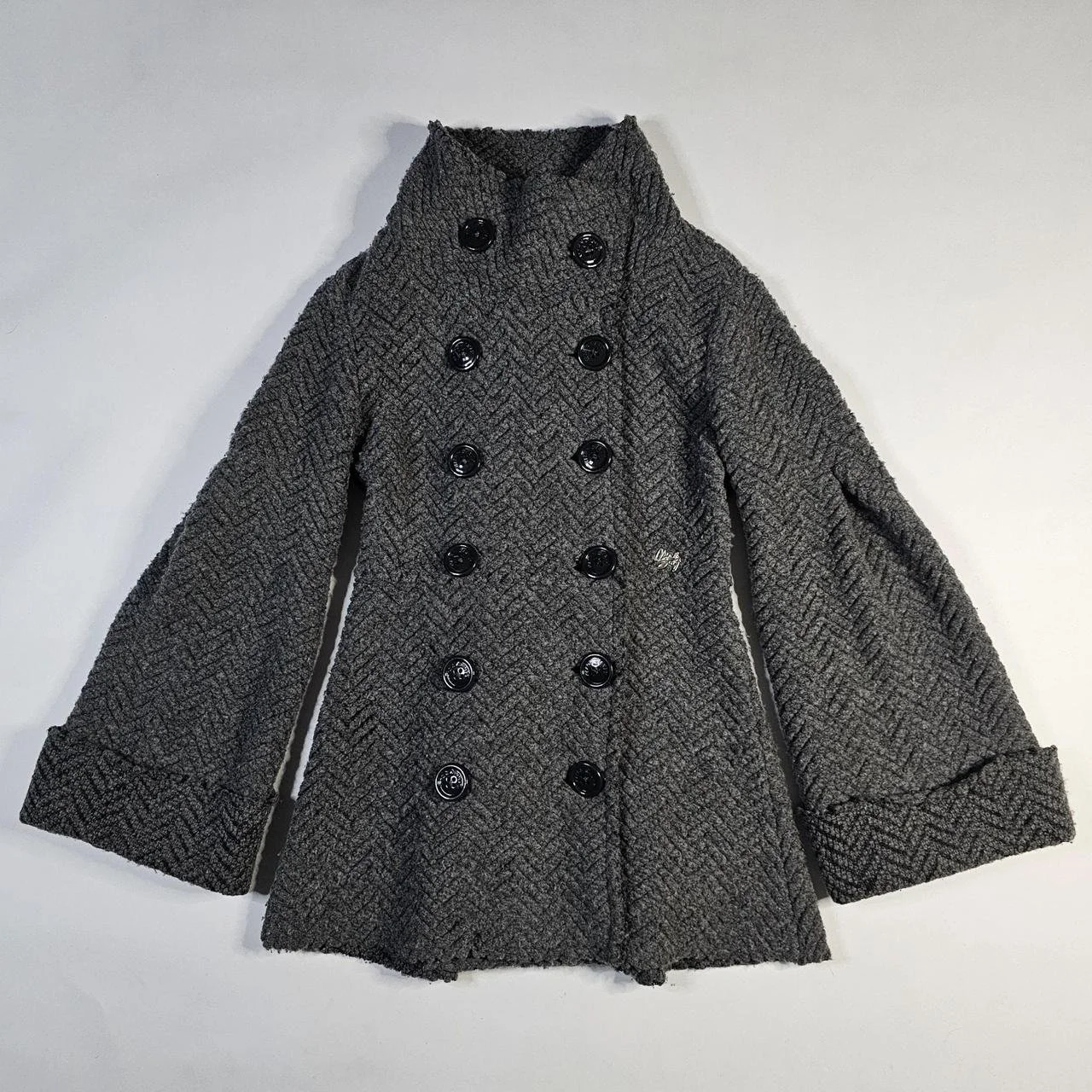 euro vintage miss sixty double button knit coat