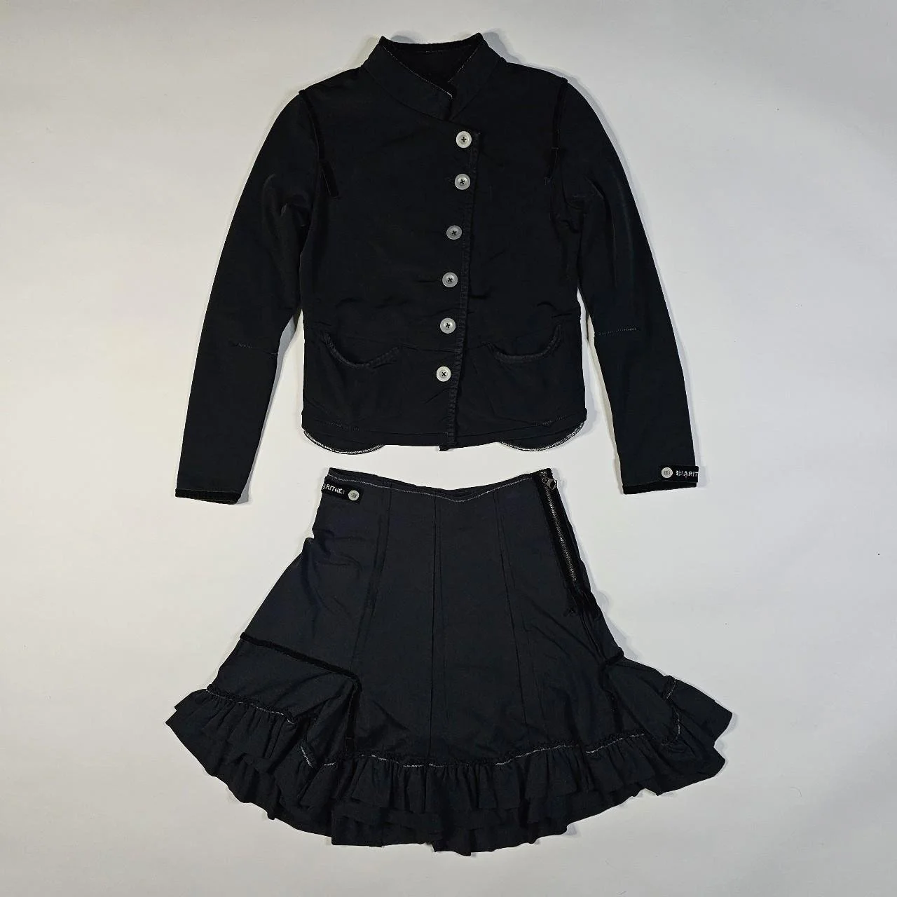 french vintage marithé françois girbaud top and skirt set