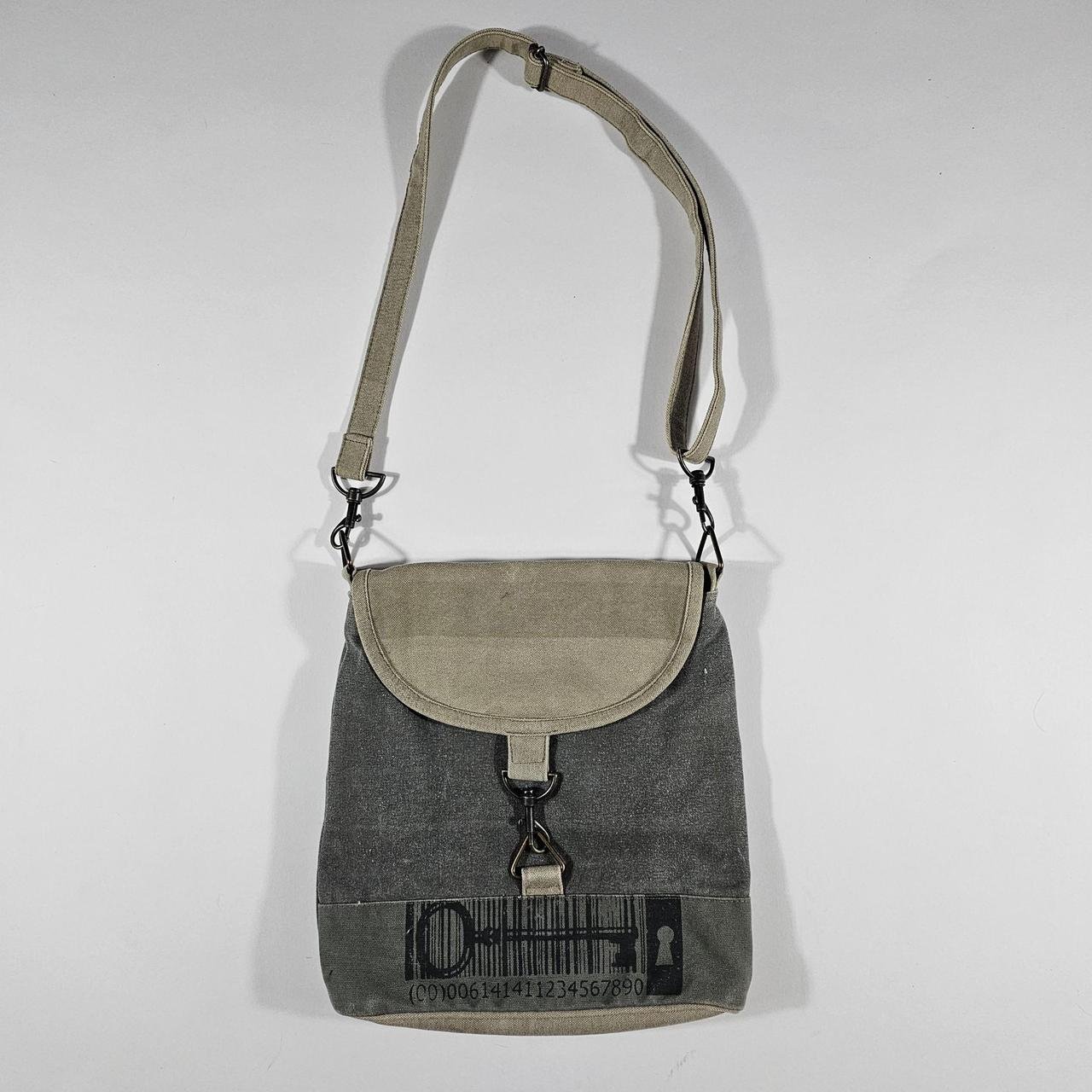 vintage utility canvas khaki green messenger bag with key lock design