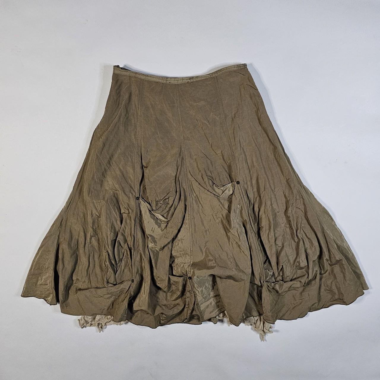 french vintage subversive hitched khaki skirt