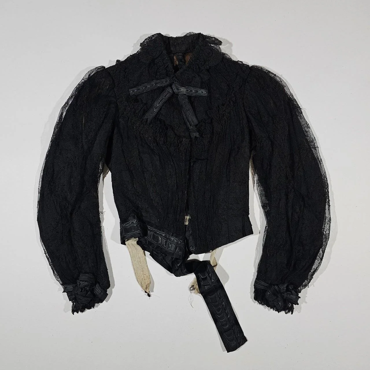 antique victorian mourning wear bodice blouse