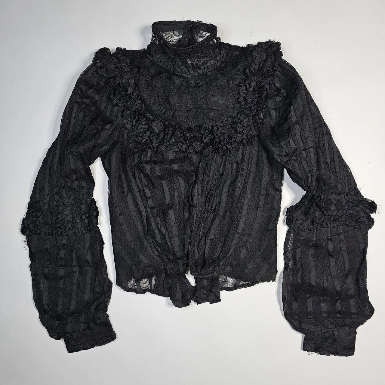 antique victorian flower and lace mourning bodice