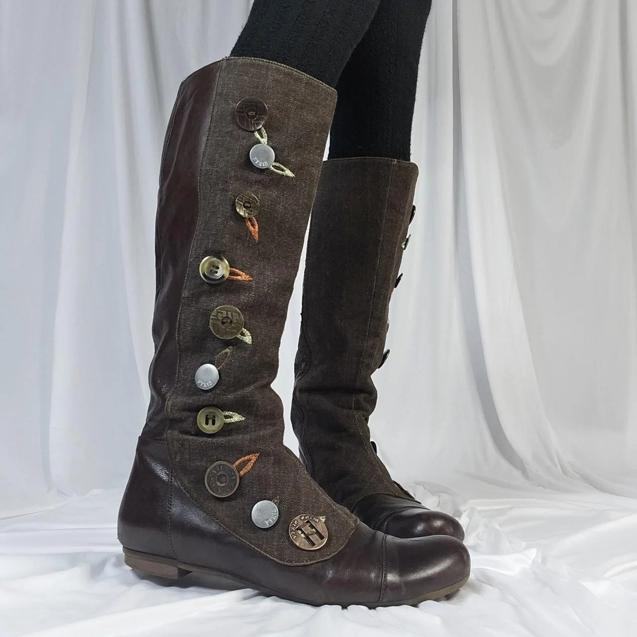 vintage miss sixty subversive multi button boots
