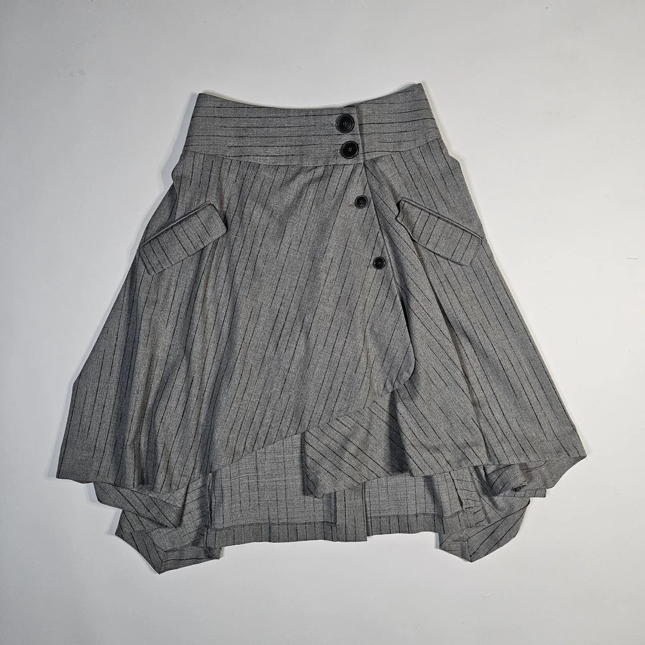 vintage subversive pinstripe midi skirt