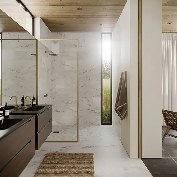 Calacatta Macchia White Gold 12x24 Marble Look Matte Porcelain Tile