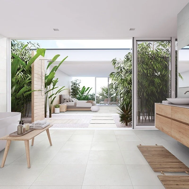 Miami White Concrete Look Porcelain Tile