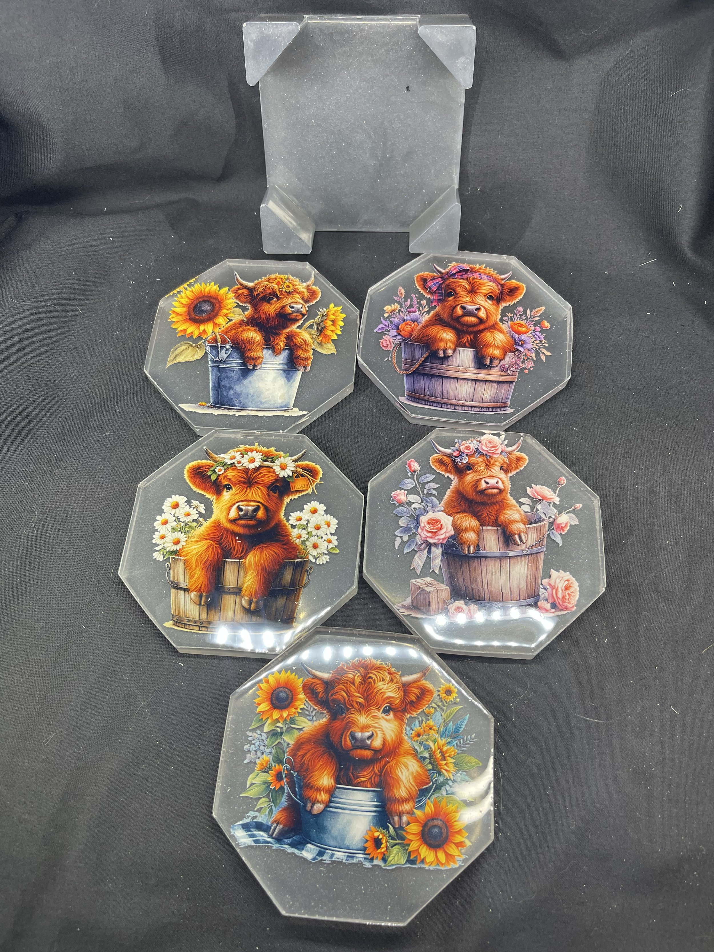 Whimsical Cow Coaster Set-O114