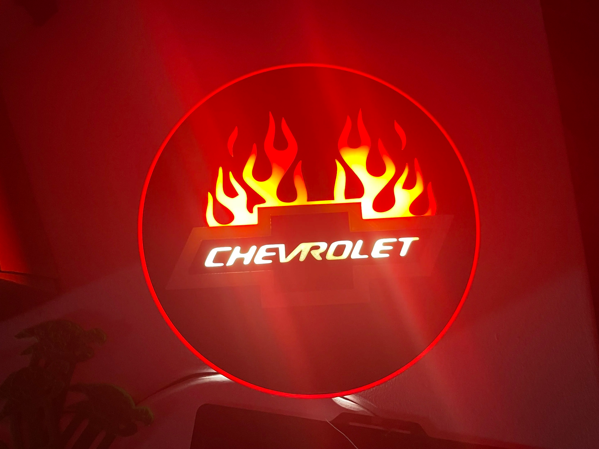 Flaming Chevrolet LED LIGHT BOX-IN0071