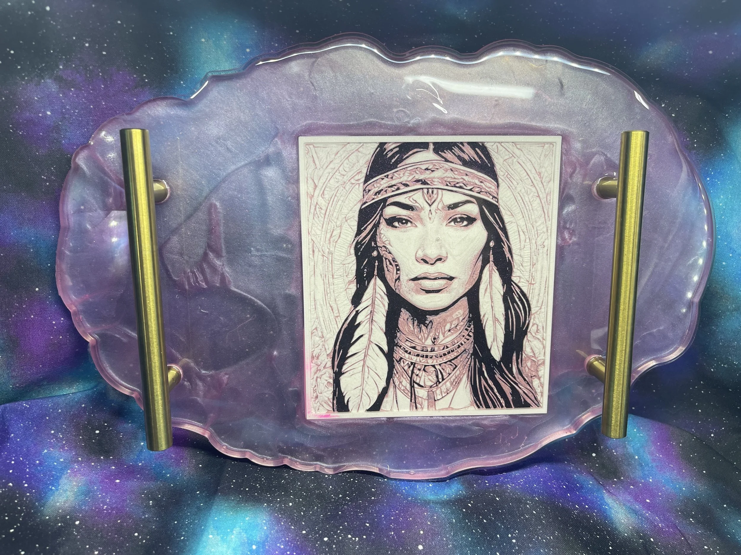 Artistic Epoxy Resin Serving Tray-IN0122