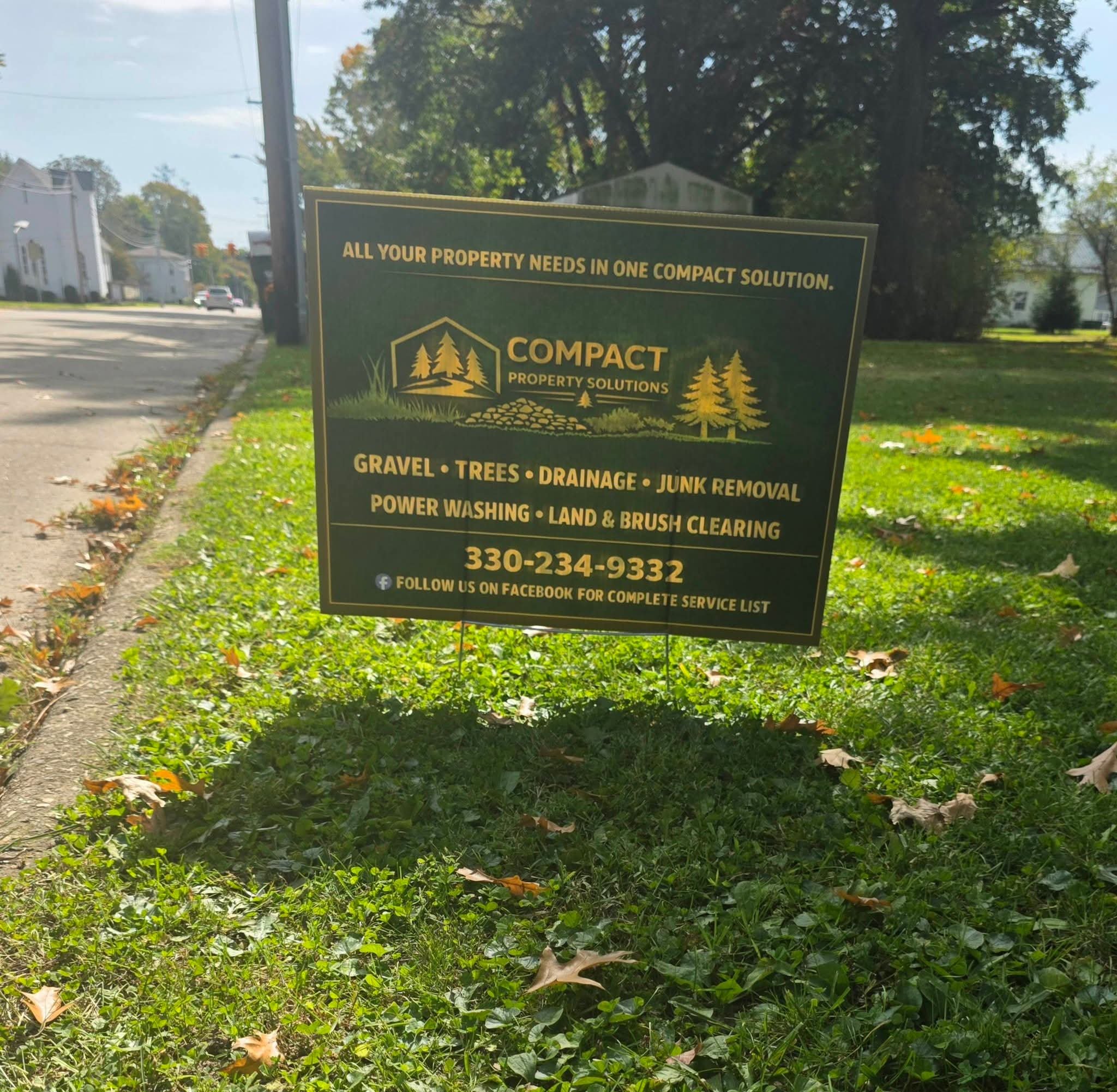 Locally Owned. Community Focused.

Proudly serving Tuscarawas County and surrounding communities, Compact Property Solutions is a local business helping neighbors maintain and improve their properties. From gravel driveways and drainage to brush clea