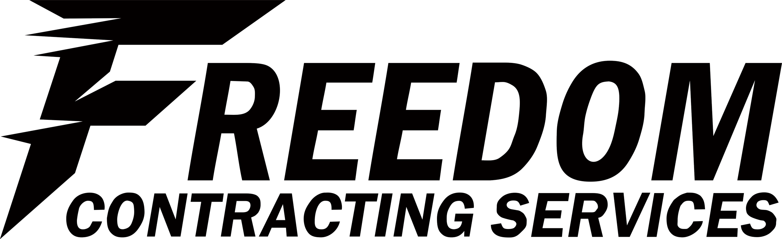 Reedom Contracting Services logo with a stylized arrow and bold text.