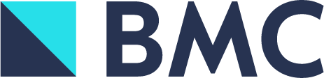 BMC logo with a blue and dark gray design.