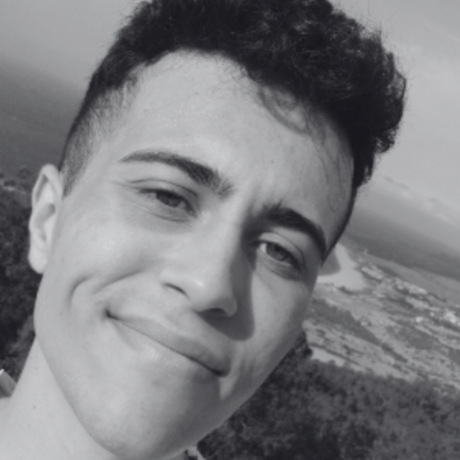 Black and white photo of a man