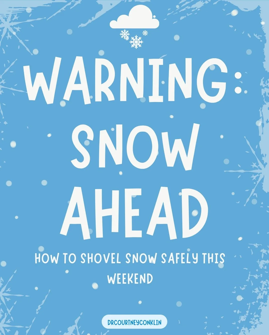 ⚠️ A big winter storm is headed our way and with it comes a predictable spike in winter injuries. ❄️
 Snow shoveling combines cold exposure, heavy lifting, and sudden exertion, which is why we see back injuries and cardiac events after major storms.
