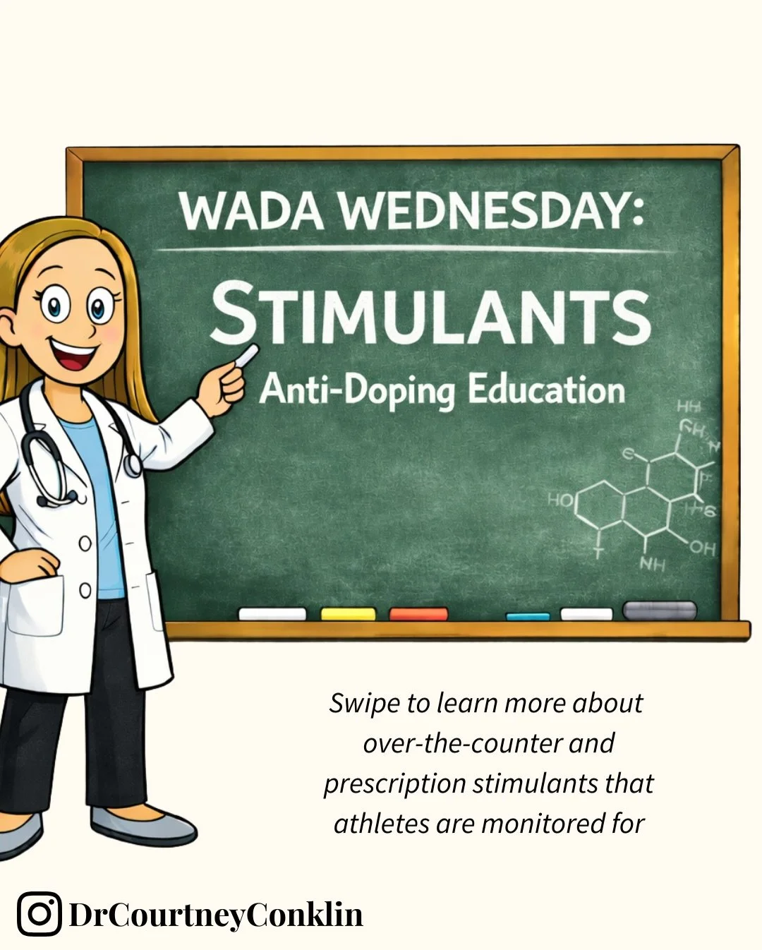 WADA Wednesday: Stimulants 🧬
Stimulants are one of the most common causes of anti-doping violations, often unintentionally.

Common over-the-counter and prescription medications that cause issues for athletes include: 
 💊 Cold &amp; flu meds 💊 ADH